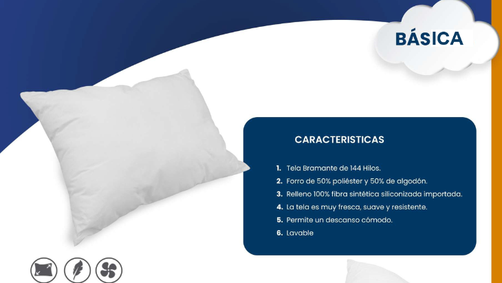 Almohada Básica  Fibra Importada